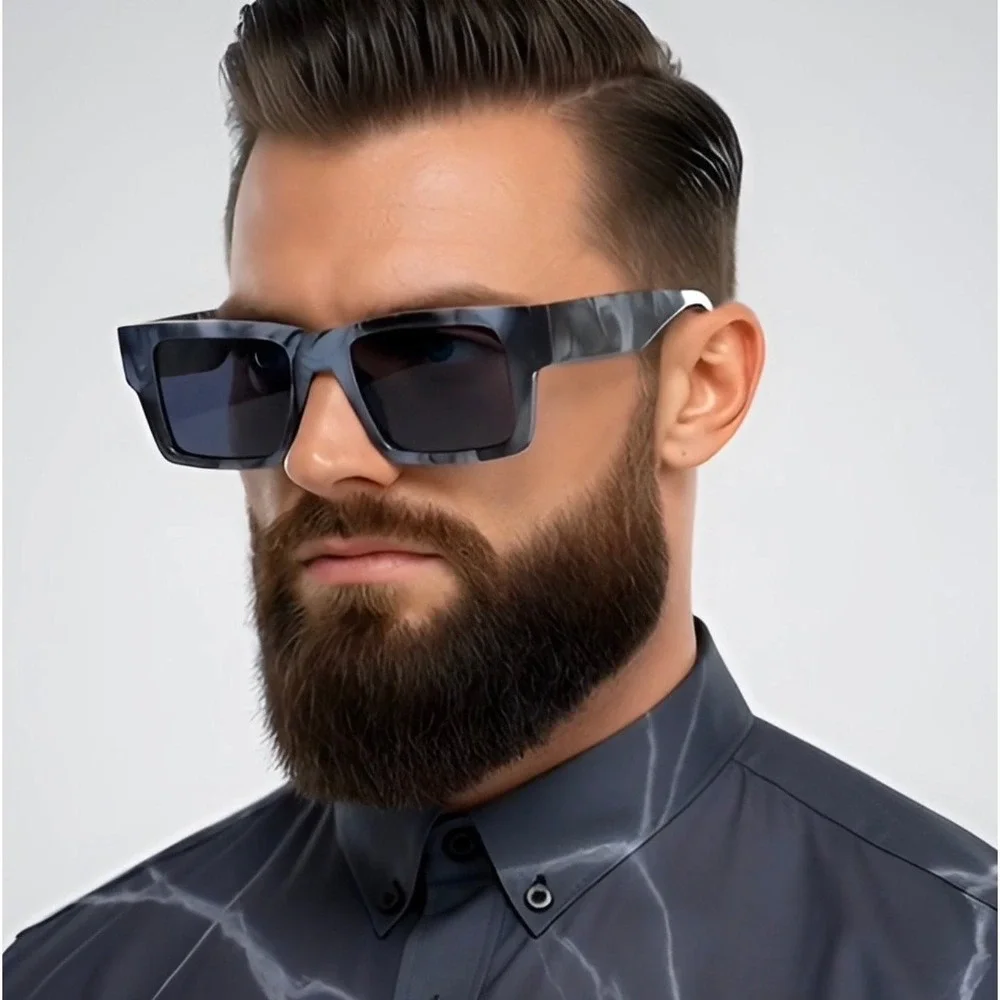 RETRO DESIGNER FASHION MEN THICK BOLD CLASSIC SQUARE SUNGLASSES HIP HOP SHADES‎